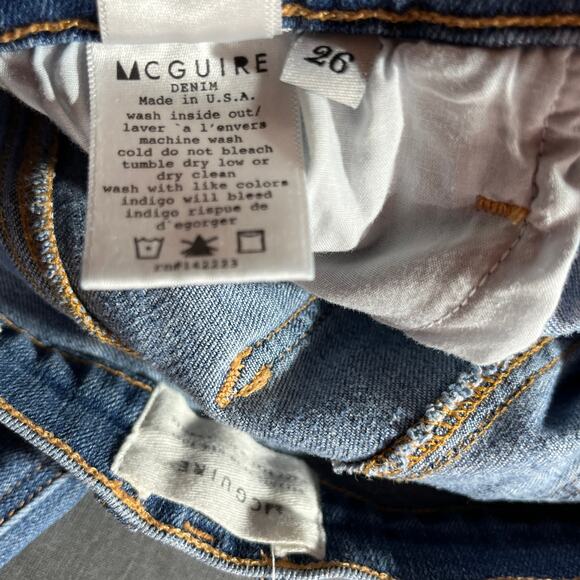 McGuire Pirelli Ankle Roll Jeans Women Size 26 Blue Medium Wash Denim Distressed - Picture 8 of 11